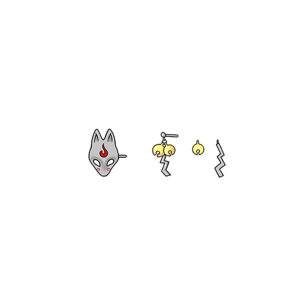 Fox Mask Earrings admin ajax.php?action=kernel&p=image&src=%7B%22file%22%3A%22wp content%2Fuploads%2F2019%2F09%2FThaya Fox Stud Earrings S925 Silver Animal 3d Fox Mask Handmade Golden Bell Earrings For Women 3