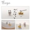 Fox Mask Earrings Thaya Fox Stud Earrings S925 Silver Animal 3d Fox Mask Handmade Golden Bell Earrings For Women 5 02e87563
