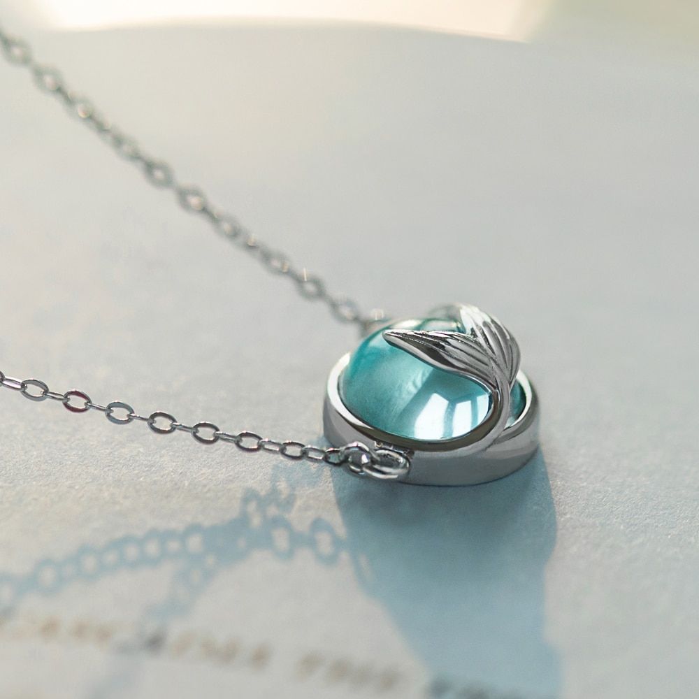 Fish Fin Cross Earrings 23 Fish Fin Cross Earrings Thaya Mermaid Foam Bubble Design Crystal Necklace s925 silver Mermaid Tail Blue Pendant Necklace for Women 4 1 04bcba16