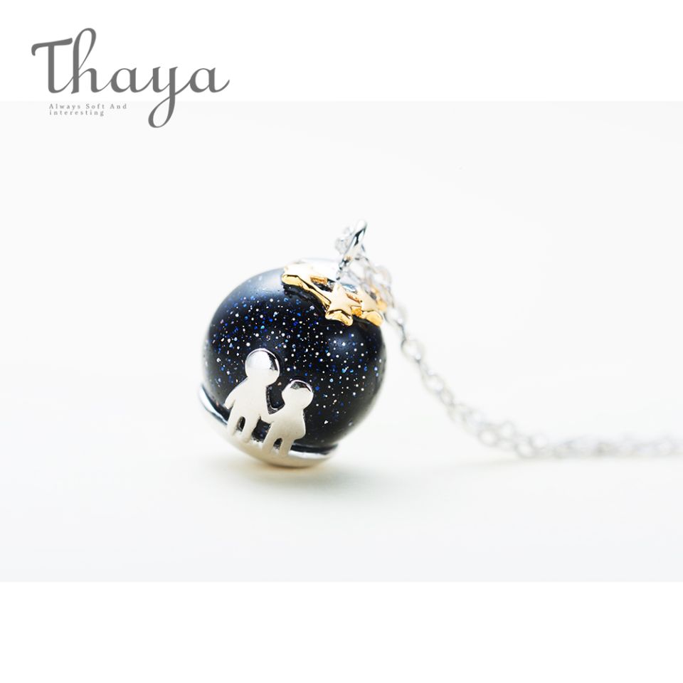 Seeing Stars With You Necklace Thaya Party Blue Gravel Gem Stone Pendant Necklace S925 Sterling Silver Children Childhood Necklace For Women 4 08802cb9