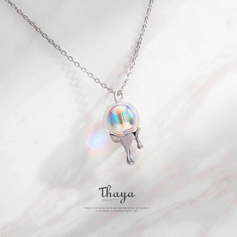 Rainbow Bubble Necklace Thaya Rainbow Bubble Necklace 925 Silver bohemia choker Necklace for Women Original Design Jewelry 2 13af6aca