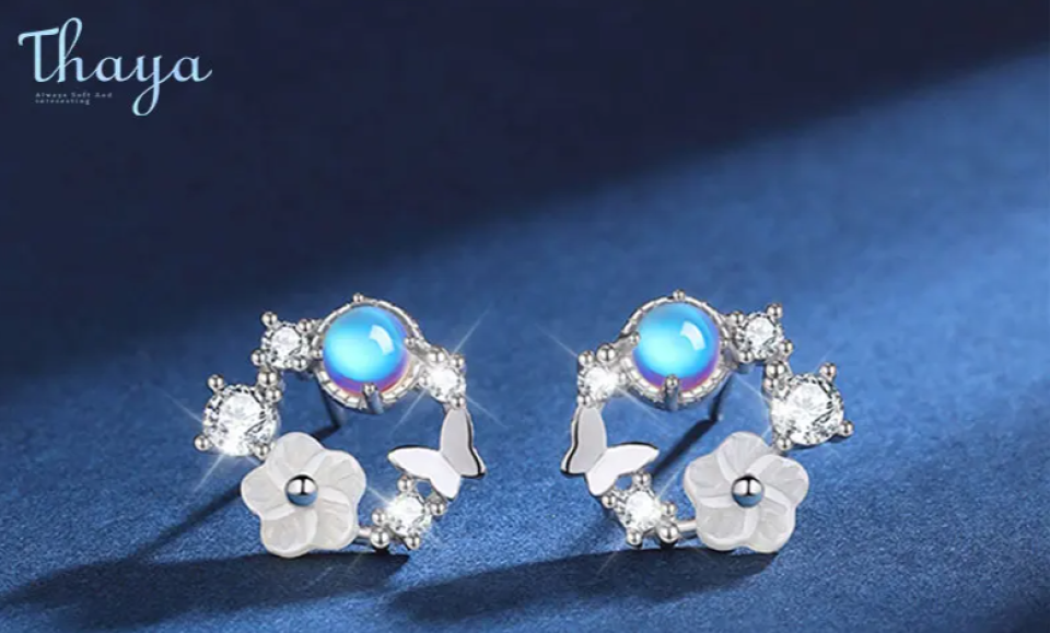 Silver Flower Moonstone Earrings d94bc75b 9f59 49c1 b51a af5f7cf57609103860 1 19761829