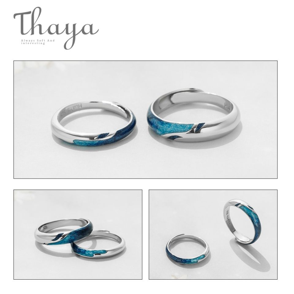 Bright Shining River Rings Thaya Bright Shining River Emerald Rings s925 Silver Circular Soft Blue Romantic Jewelry Ring for Women 1 1cc12b09
