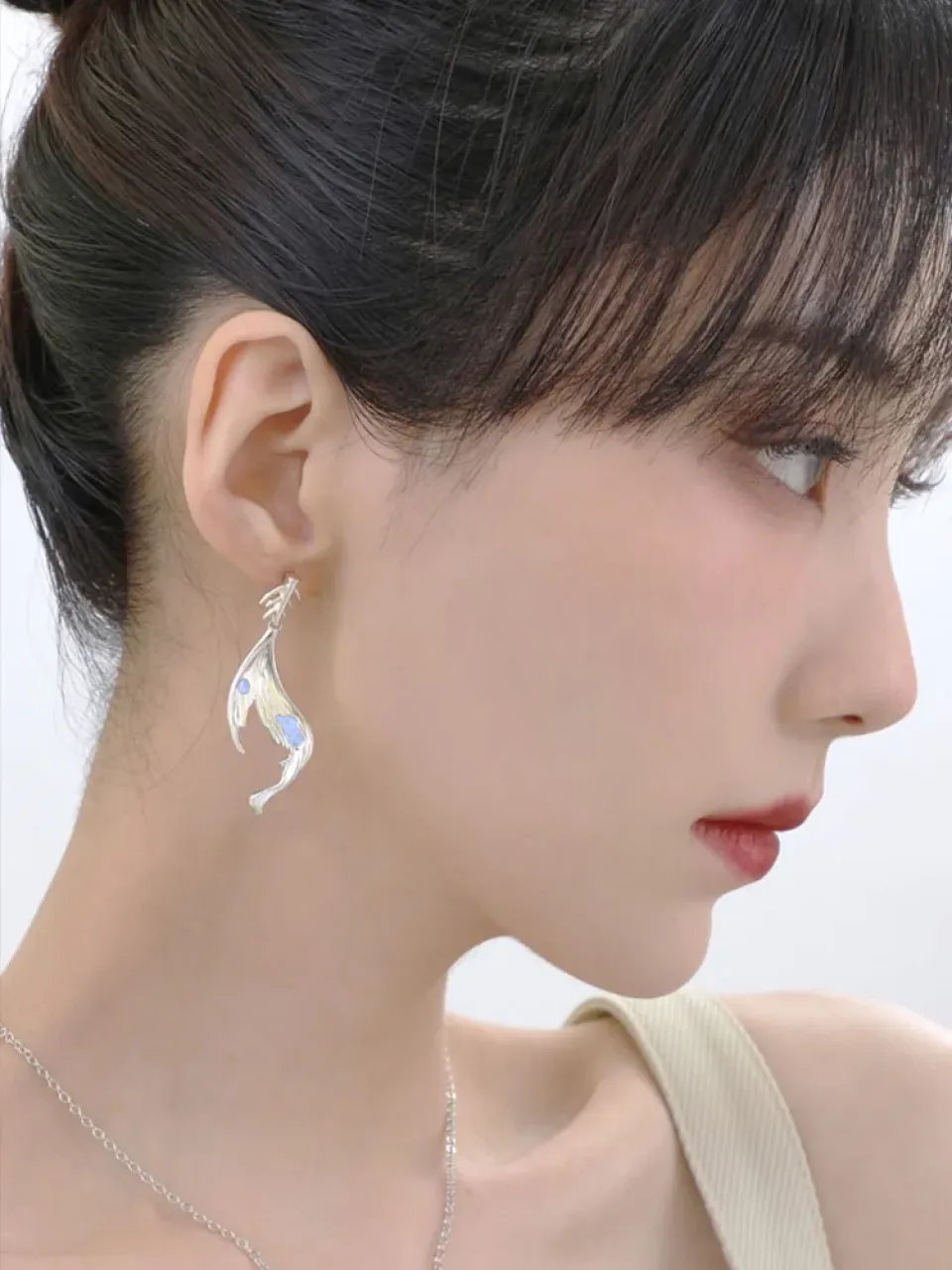 S925 Sterling Silver Fish Bone Earrings Scf7a9890f1954462b3107e379fc03a69J 21e5e9c0