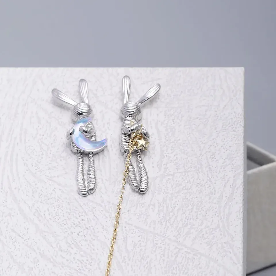 Moon Bunny Asymmetrical Earrings S541c1fcd23304469981585bdadae2019W 22e67d11