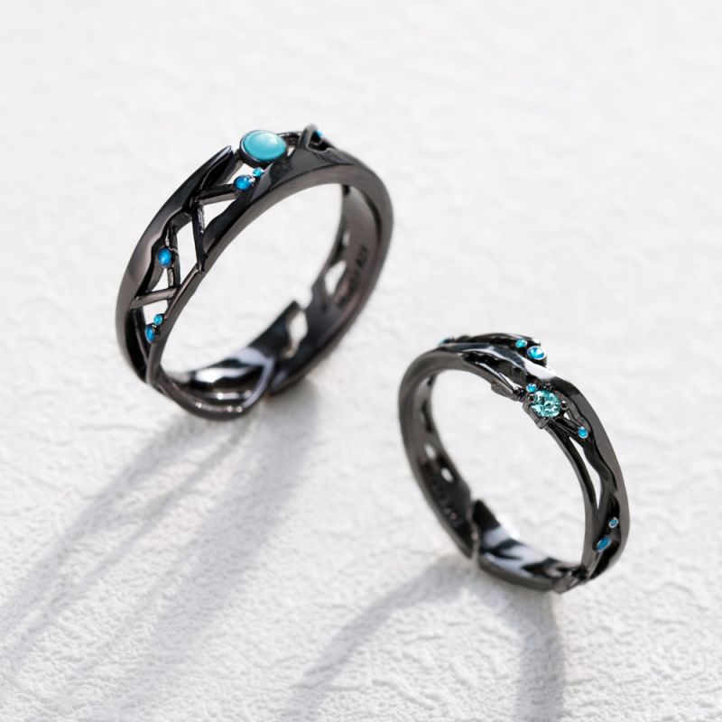 Thaya Lookbook 7 Thaya Lookbook Thaya CZ Milky Way Black Rings Blue Bright Cubic Zirconia Rings 925 Silver Jewelry for Women 5 2d9475bd