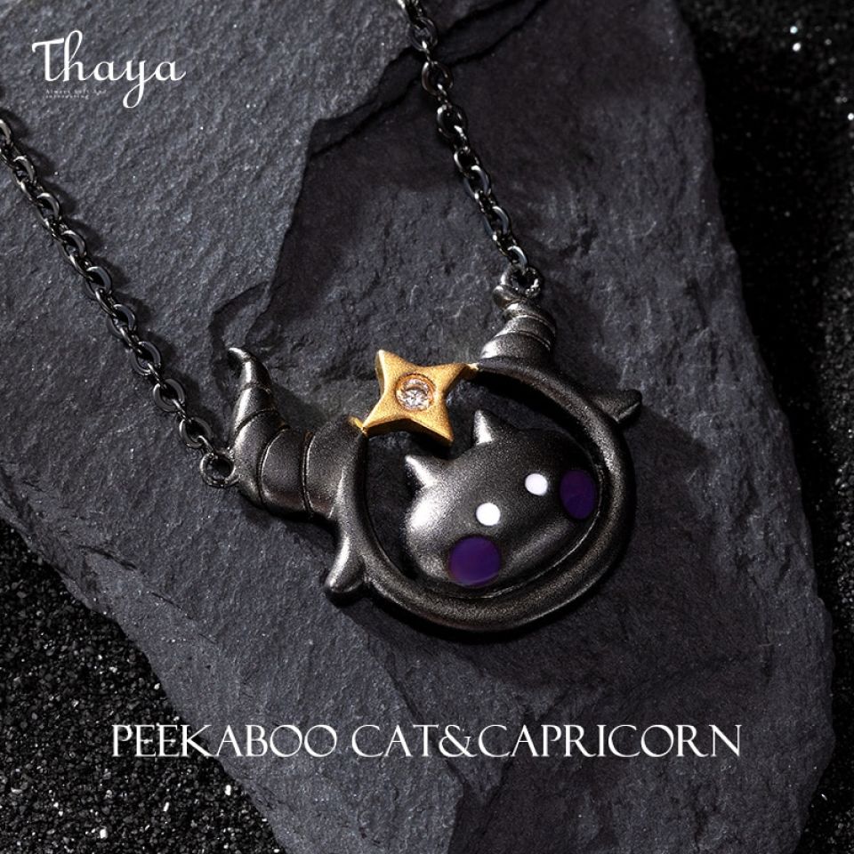 Capricorn Peekaboo Cat Constellation Necklace H16fffc7ba7b44e5f848ea126d0b0732bC 40160199