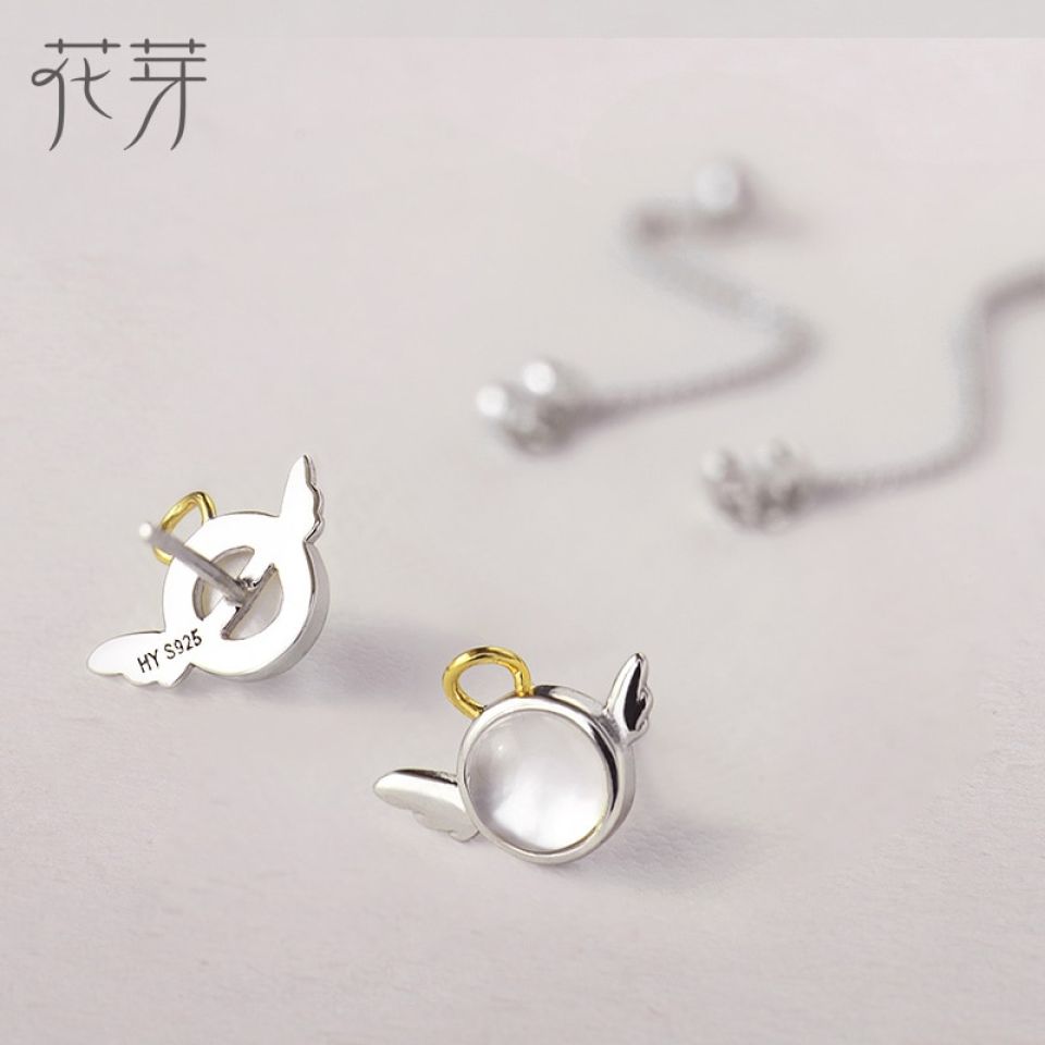 Angel Long Line Earrings 2 Angel Long Line Earrings Thaya original angel design stud earrings s925 sterling silver wing crystal shell long line earring for 3 42ce898d