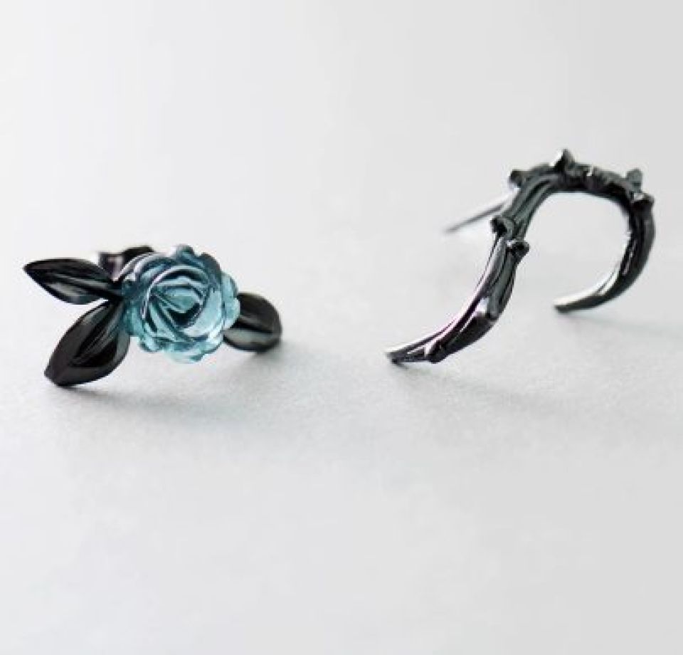 Thorn Rose Earrings Thaya s925 Silver Thorn Blue Crystal Rose Google Search 45ab6f0a