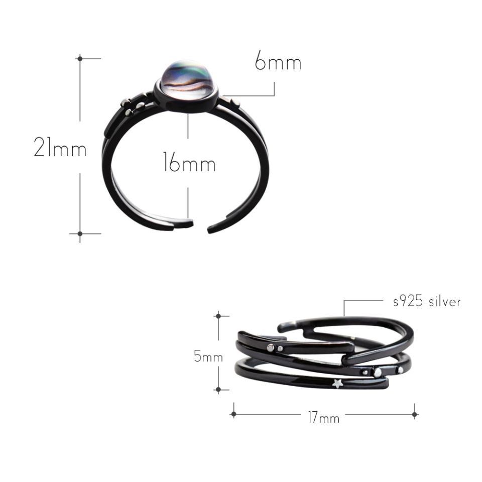 Milky Way Astronomical Ring Thaya Stars Milky Galaxy Astronomy Ring Magical Gemstone 925 Sterling Silver Party Handmade Bands Jewellery for 3 47b81523