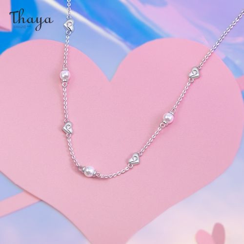 Tiny Hearts and Pearl Necklace