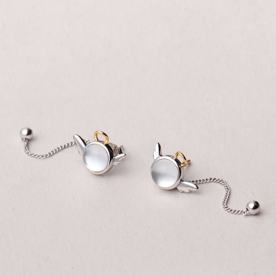 Angel Long Line Earrings Thaya original angel design stud earrings s925 sterling silver wing crystal shell long line earring for 2 5062d9e1
