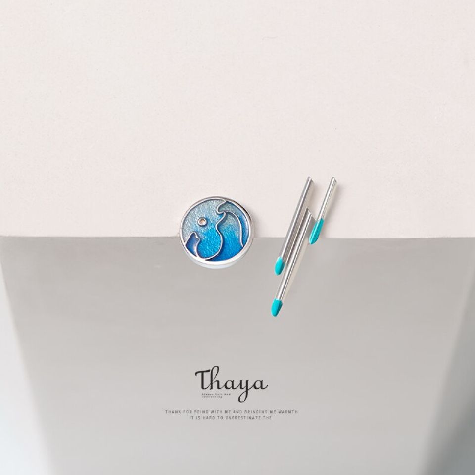 Blue Rain Drop Earrings Collar asim trico de plata 925 pendientes de gota de lluvia azul para mujer joyer a 1 54c5ffa3