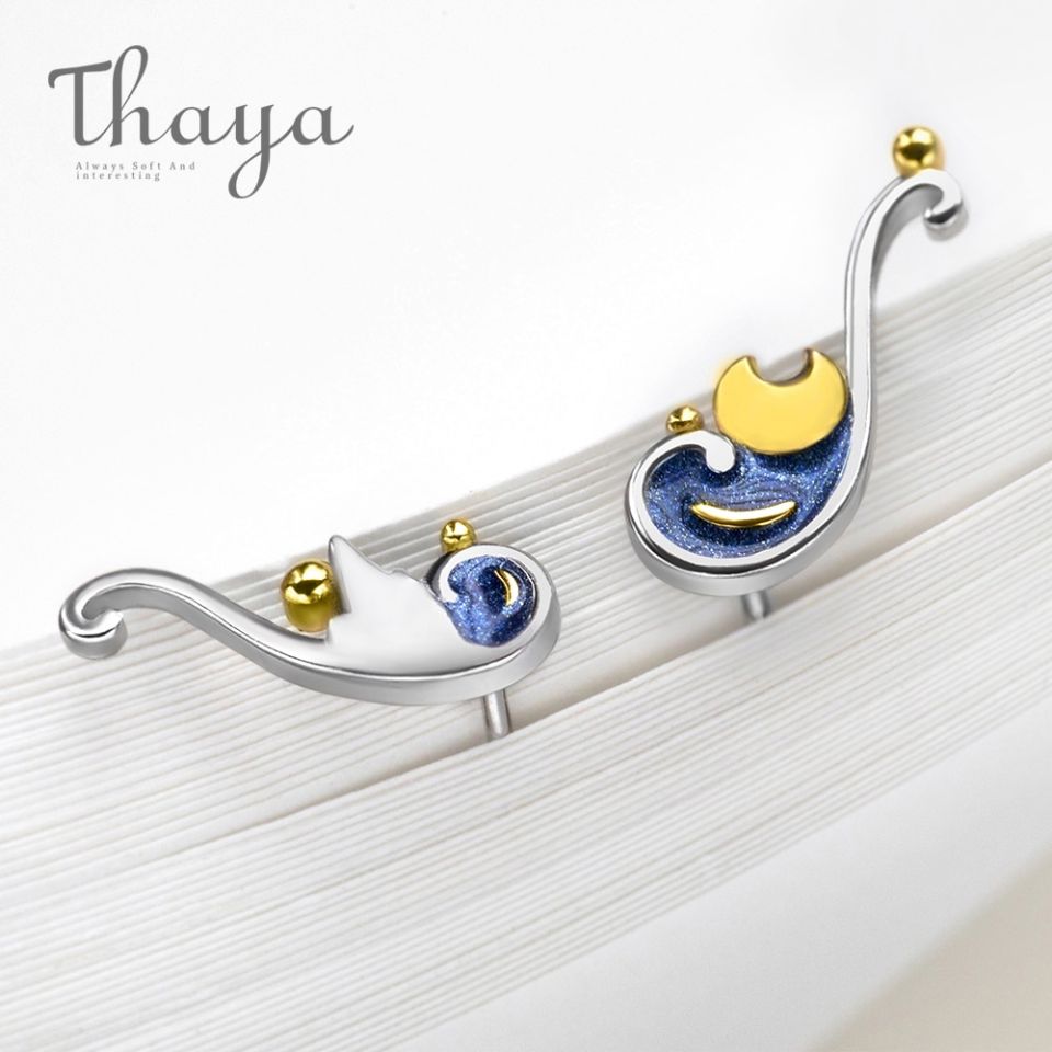 Van Gogh's Starry Night Jewelry Set 3 Van Gogh's Starry Night Jewelry Set Thaya Van Gogh s Fine Jewelry Set Genuine s925 Silver Ring Enamel Necklace Bracelet Earrings Stud 5 59a28636