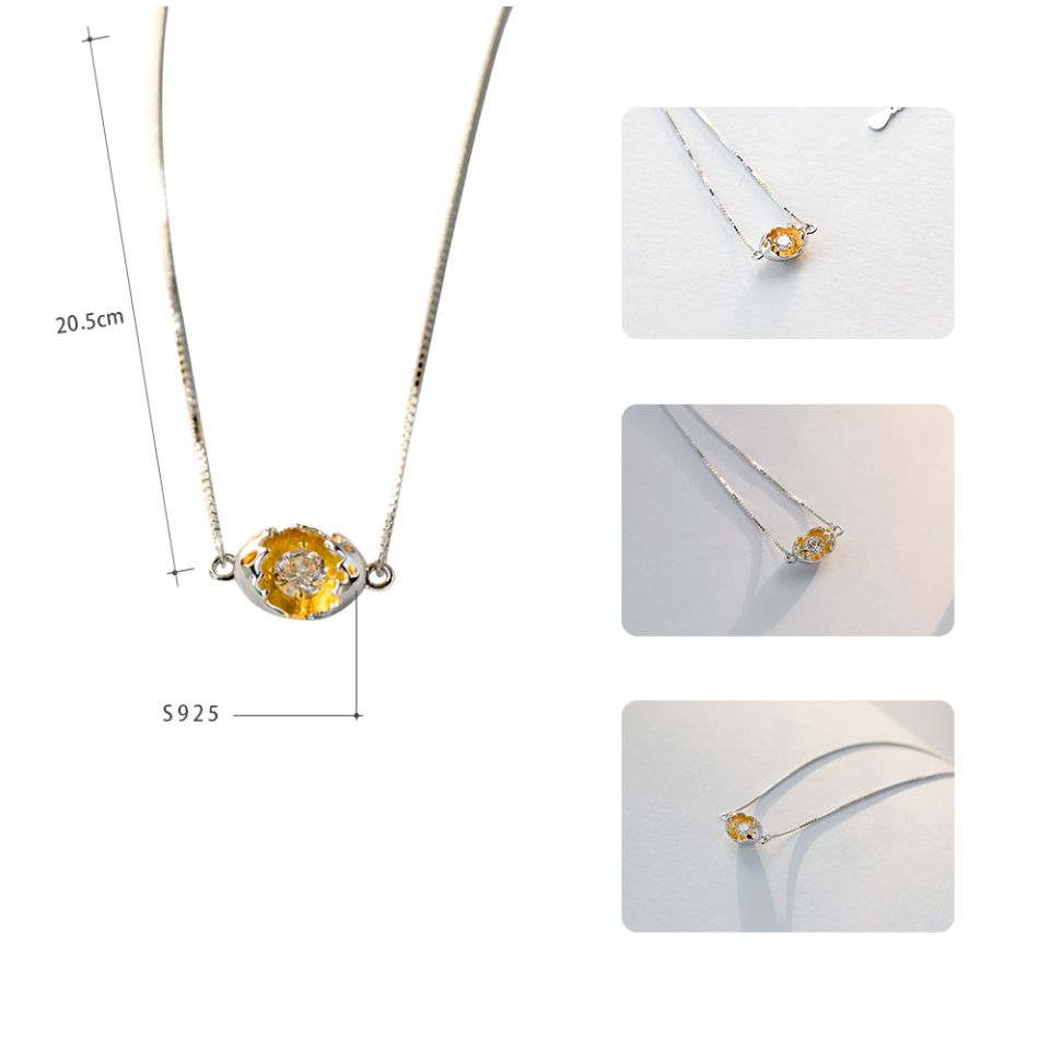 Gold Cocoon-Break Necklace Thaya Gold Cocoon Break Pendant Necklaces 925 Silver Pure Zircon Diamond Box Chain Link Necklace Women 4 6a088df1