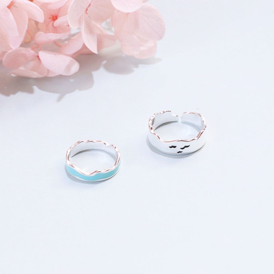Seagull and Ocean Waves Enamel Couple Ring Set H87880032eb884ee69a03d3385231448bx 711ab2d7