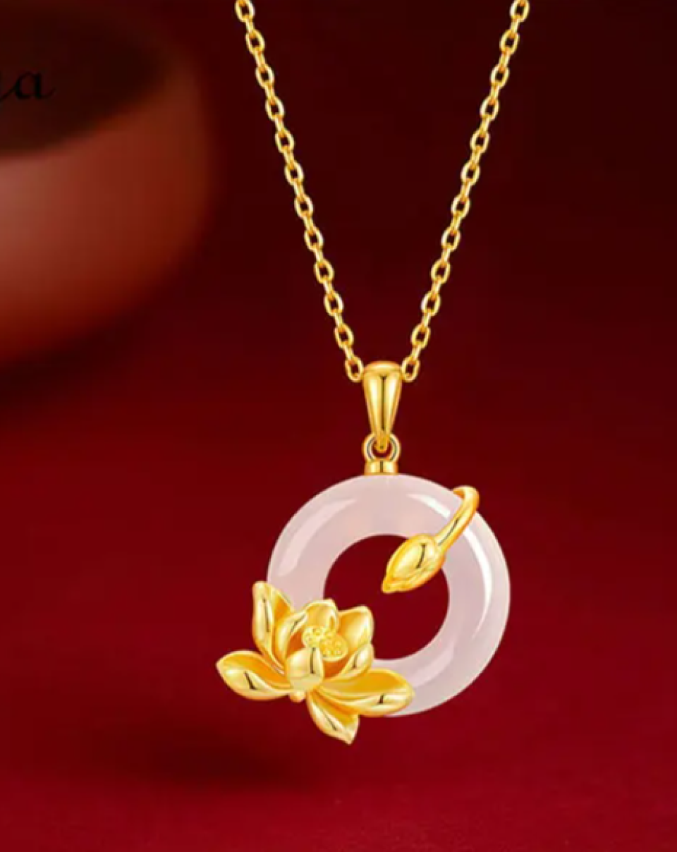Chalcedony Lotus Pendant Necklace 5fba1f74 e1fc 46b8 a9b6 c40535e56e09894002 798b4a3a