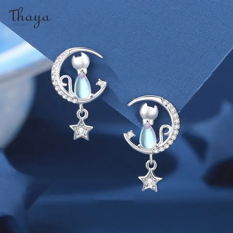 Starry Moon Cat Earrings A46a4fbb183da4f85b45767339fc53f9f9 82615b55