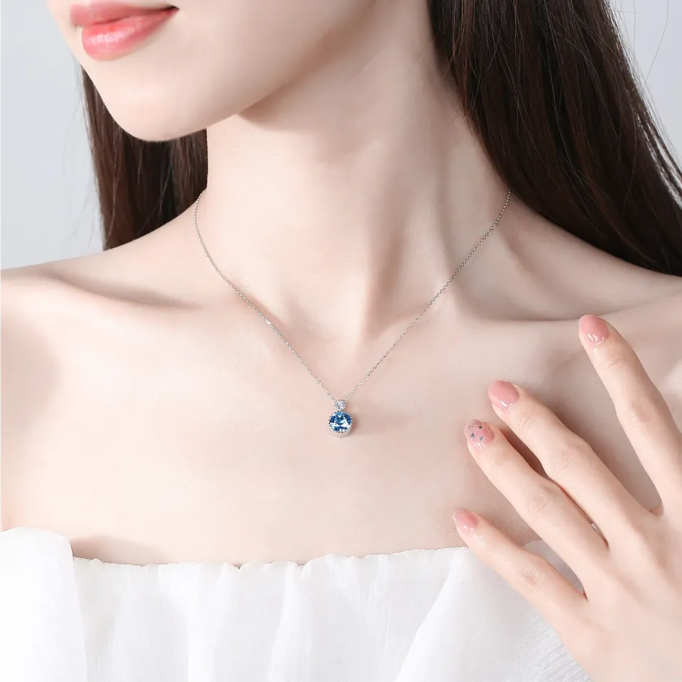 Crystal Sterling Silver Pendant Necklace S607cf9cfdacd428886f2f4229fd7a4bcQ 8442c873