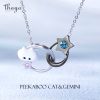Gemini Peekaboo Cat Constellation Necklace