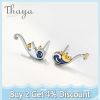 Starry Night Stud Earrings Thaya 925 Silver Earrings Van Gogh s Glitter Gold Moon Star Stud Earrings Bohemian Vintage Enamel 1 90b92952