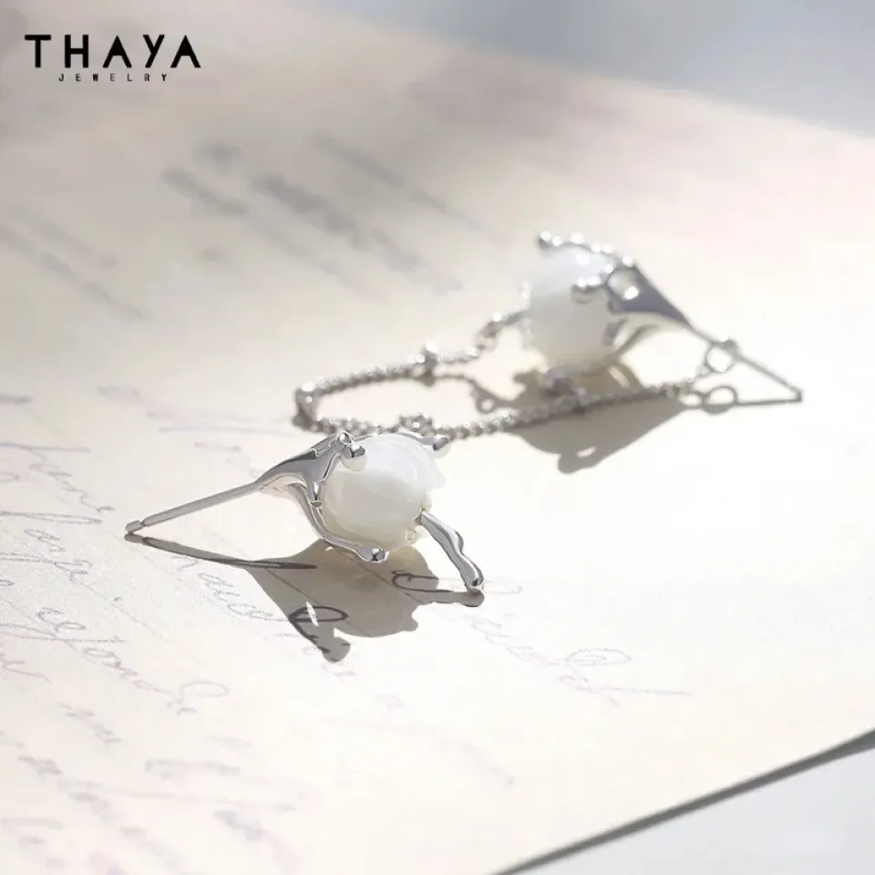 S925 Silver White Flower Tassel Earrings Sdb72c3924ef040abb4645301a2f8d78cg 97232ea6