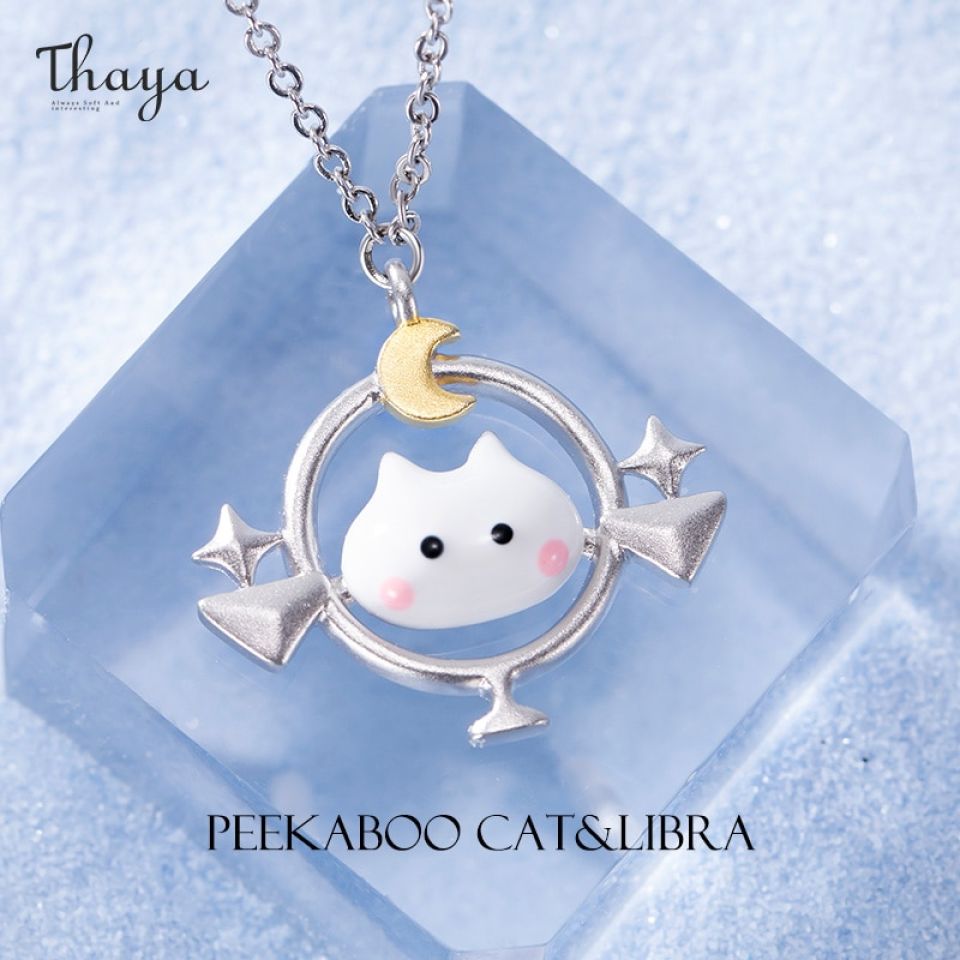 Libra Peekaboo Cat Constellation Necklace H17570b8a007b44e5b9d3be90d686071er 9dbc3db9