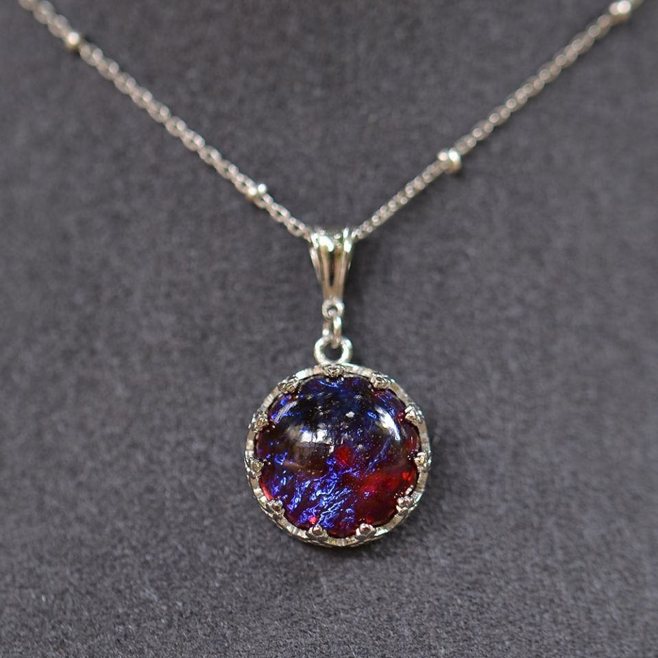 Dragon's Breath Necklace 5 Dragon's Breath Necklace MosDream Dragon s Breath Pendant Necklace Fire Opal Round Cabochon 13mm Vintage Elegant Gift for Women 23 a5b612c6