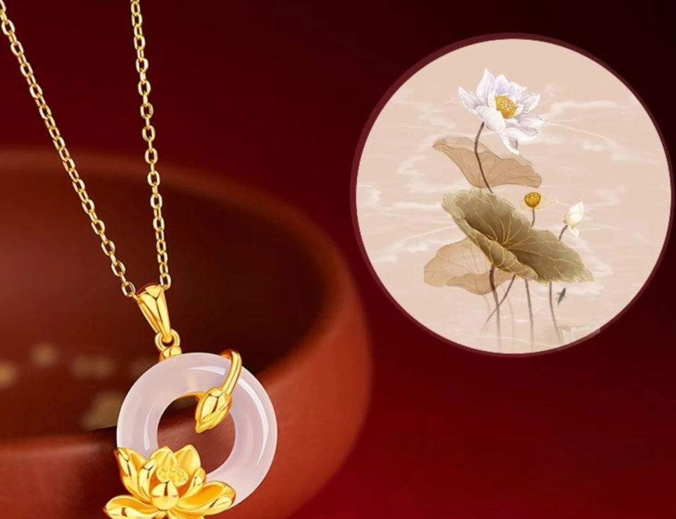 Chalcedony Lotus Pendant Necklace aa53db48 75e6 4582 ac11 e54e1abc6440932871 a8d2b769