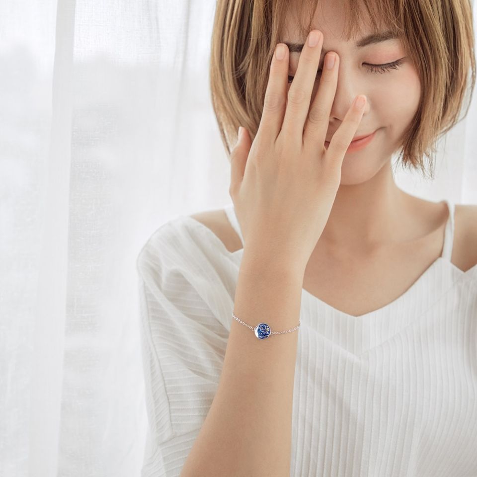 Starry Night Bracelet Thaya Van Gogh Enamel Cloisonne Plated Bracelet Star Moon Night Oil Painting s925 Silver Bracelet Jewelry 3 b5d1b759