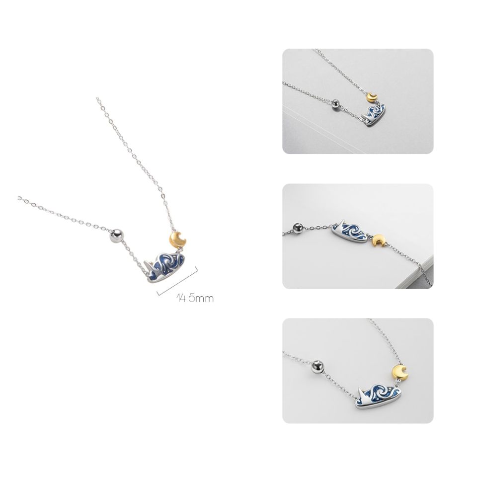 Starry Night Necklace Thaya s925 Silver Emerald Van Gogh s Necklace Glitter Sky Gold Moon Star Pendant Necklace Bohemian 4 b9060308