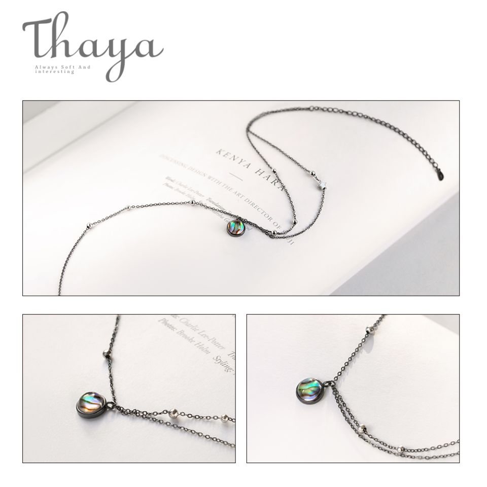 Milky Way Necklace Thaya Star Planet Space Milky Way 100 s925 Silver Pendant Necklace Galaxy Crystal Black Chain for 4 c17b702d