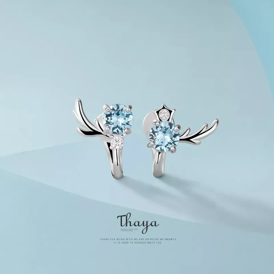 Blue Floral Branch Clip Earrings Hbec08dec68564afc8c7a68be103e4dc3c c38c4d3a