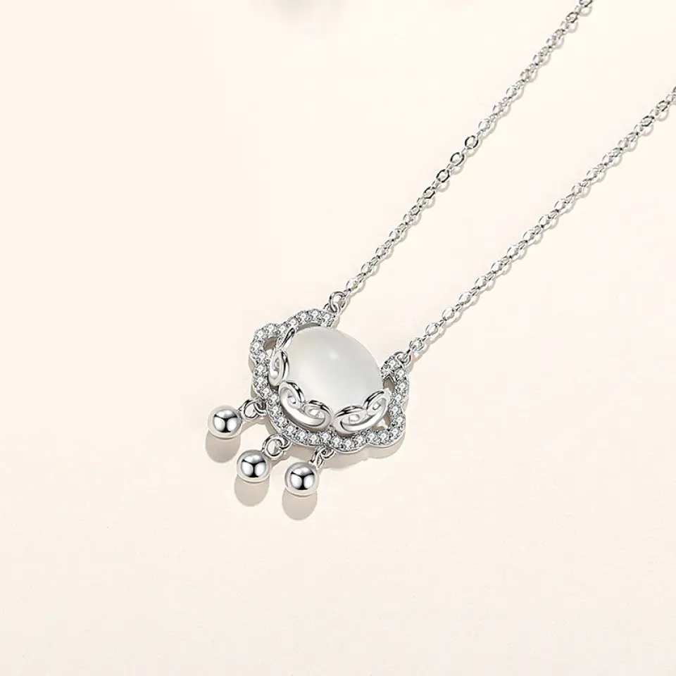 White Chalcedony Pendant Necklace S9638fa12f804470b998b8428819e5575k c84b080b