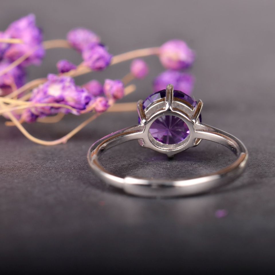 Amethyst “Protector” Ring MosDream Mosdream Amethyst Diamond Rings for Women s925 Silver Natural Gemstone Elegant Magic Purple Jewelry Gift 10 cbc1ebaf
