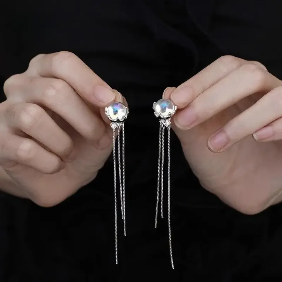 Moon Jellyfish Tassel Earrings S4f35c96fde3f4927addffe8955fb765fJ d107340b
