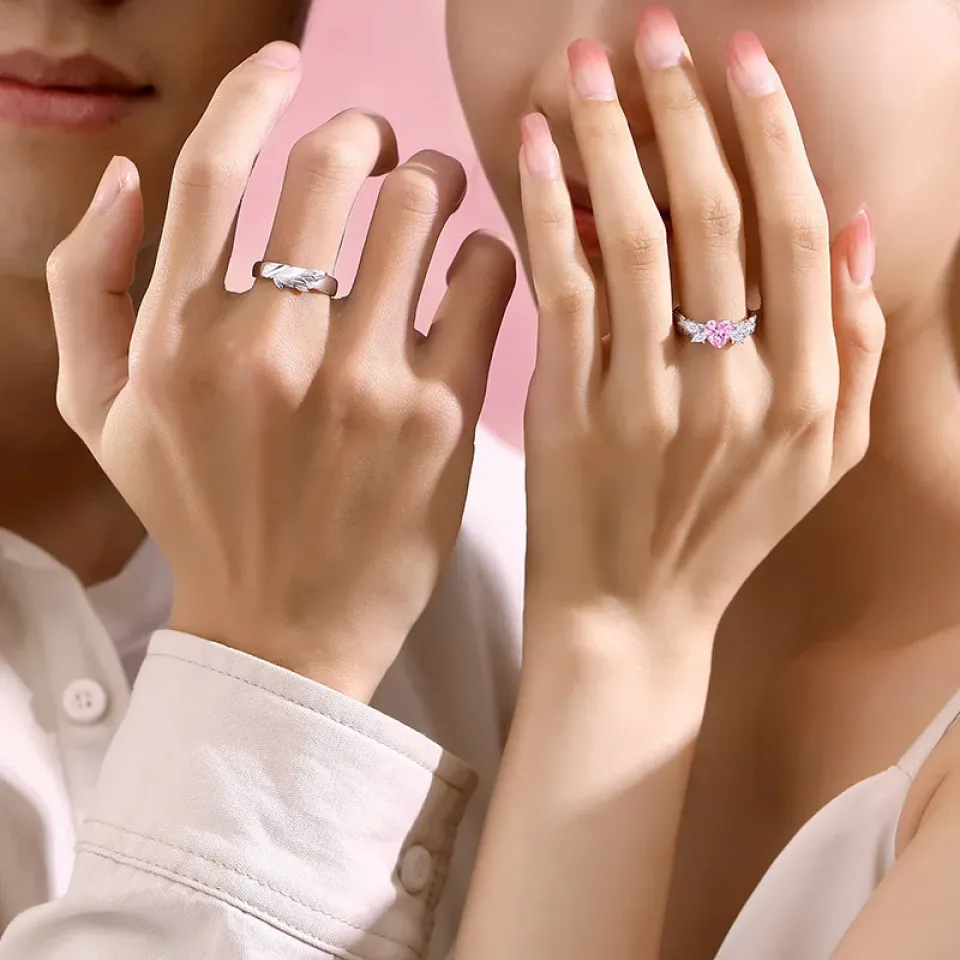 Laurel Leaf & Pink Heart Rings S333761c739c6407caaf0052f95fae547Y d74c70b8