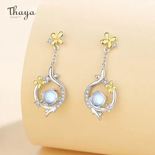 Tulip Moonstone & Zircon Earrings S4bbbee570e8f47f9ae7011943f93263cX d9027836