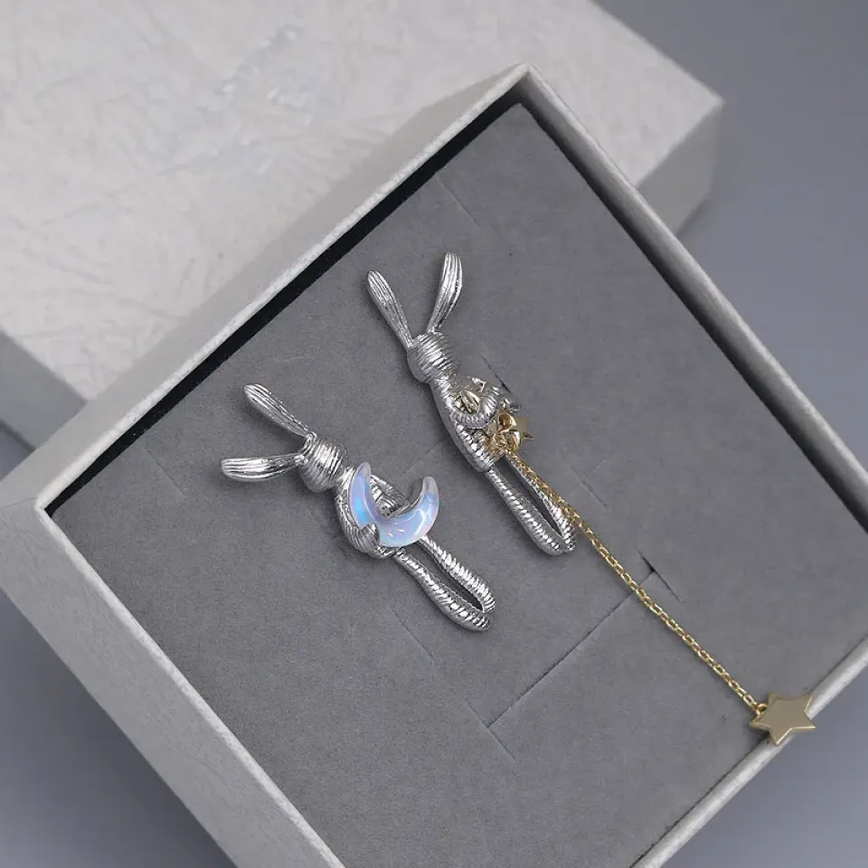 Moon Bunny Asymmetrical Earrings S34e4139998d0477e9575d0856724f4a9I dfa8e10f