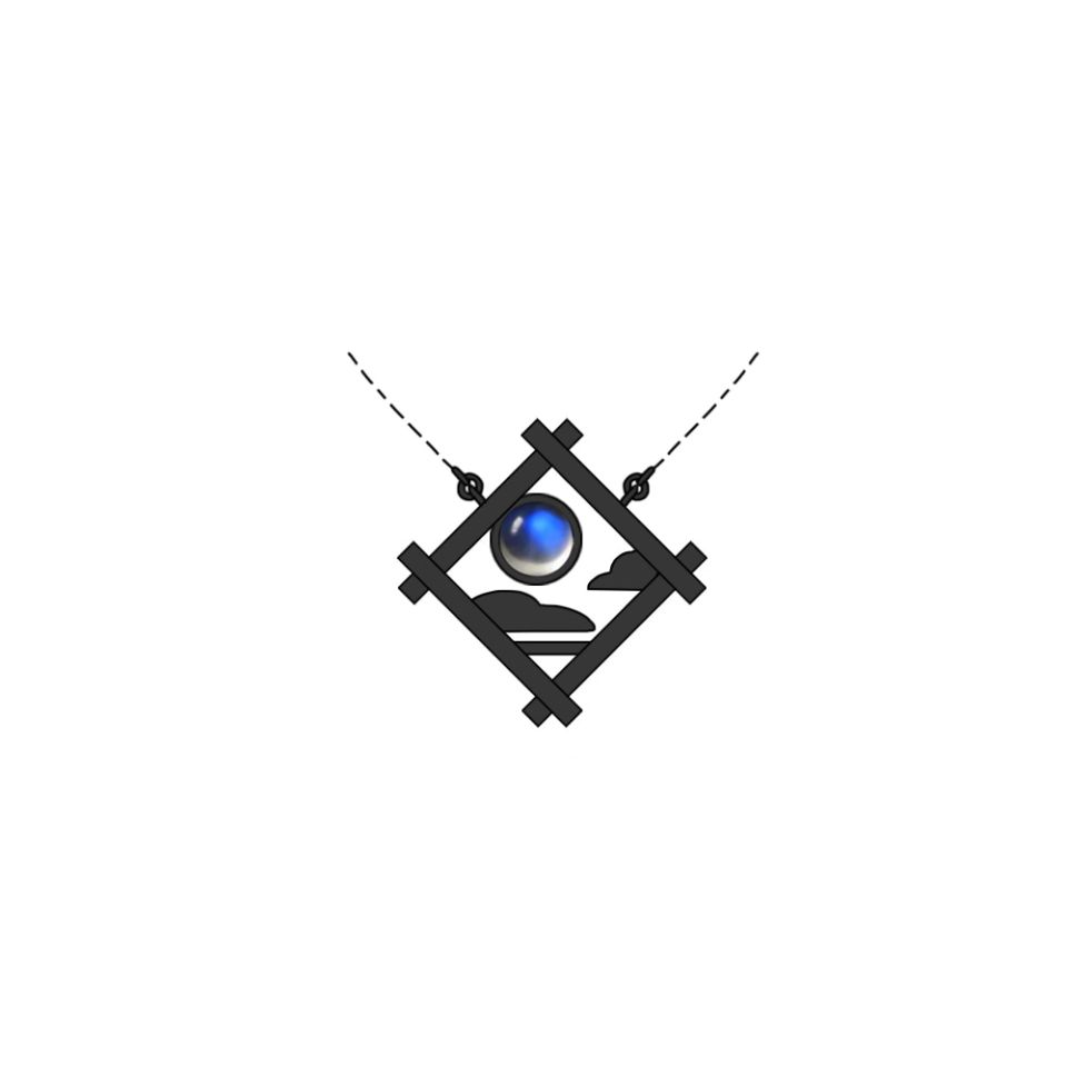 Endless Night Necklace Thaya Endless Night Blue Natrual Moonstone Pendant Necklace s925 Silver Sky Window Cloud Mysterious Black Jewelry 2 df6152c9