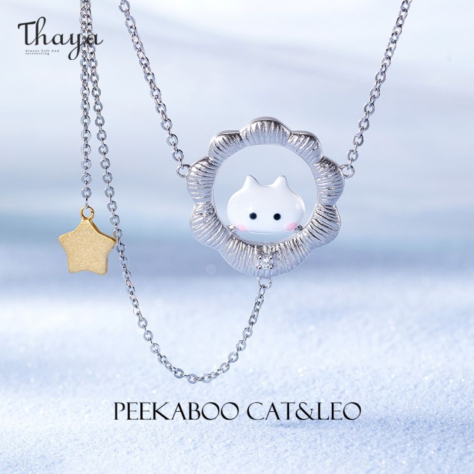 Peekaboo Cat Constellation Leo Necklace H11f86e471b3a40e0bc01de2ead8b057ac e80af483