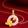 Chalcedony Lotus Pendant Necklace b0e90dec 57df 4e34 8f2c dc853924f40f912516 e8c65c14