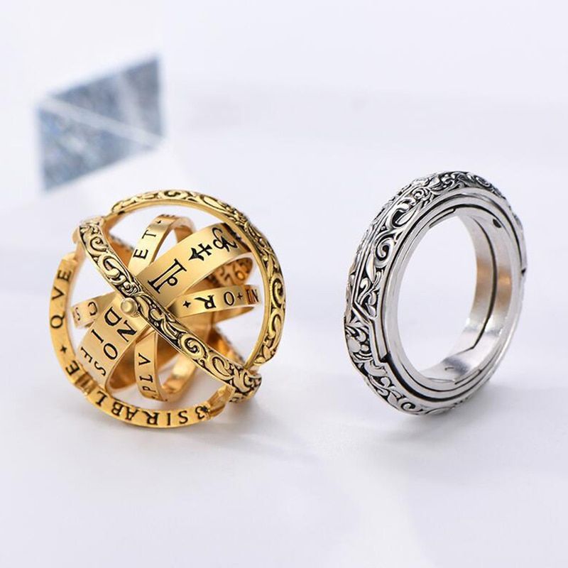 Provence Couple Ring Creative Astronomical Sphere Ball Rings Universe Complex Rotating Clamshell Couple Lover Women Ring Germany Gold Jewelry 4 e97da1bf