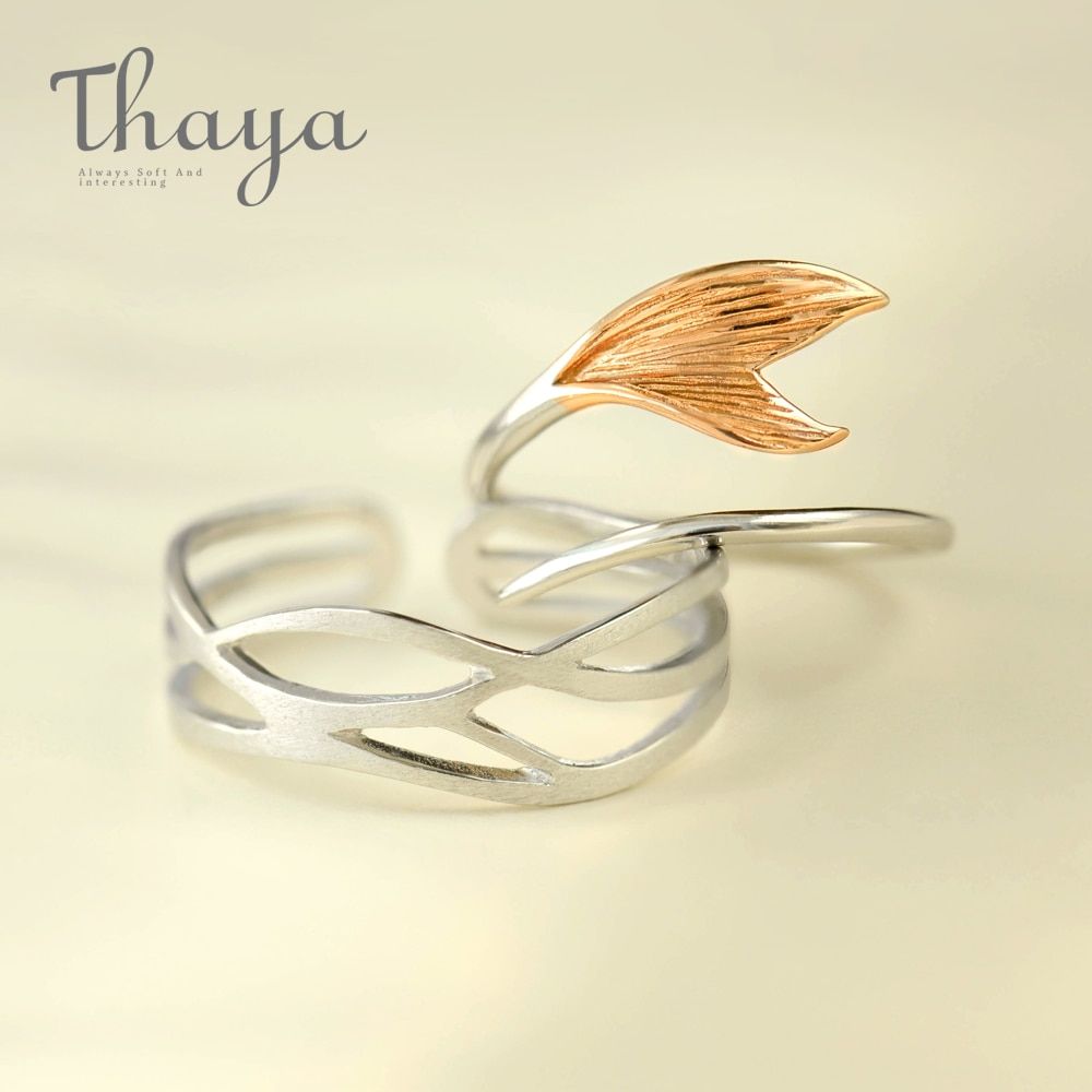 Fishtail Waves Couple Rings