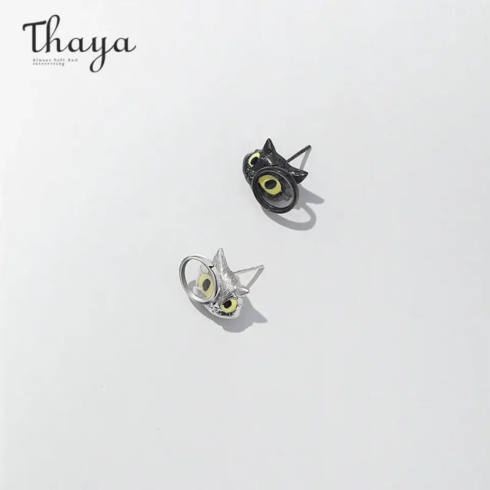 Curious Cat Stud Earrings S44d76d465cad4682b530edb41169146cN f46e6ee9