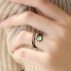 Meteor Ring Thaya Flying Meteor Chalcedony Emerald Ring Tension Setting Vintage Gem Stone Black S925 Sterling Silver Jewelry 2 f45a272c