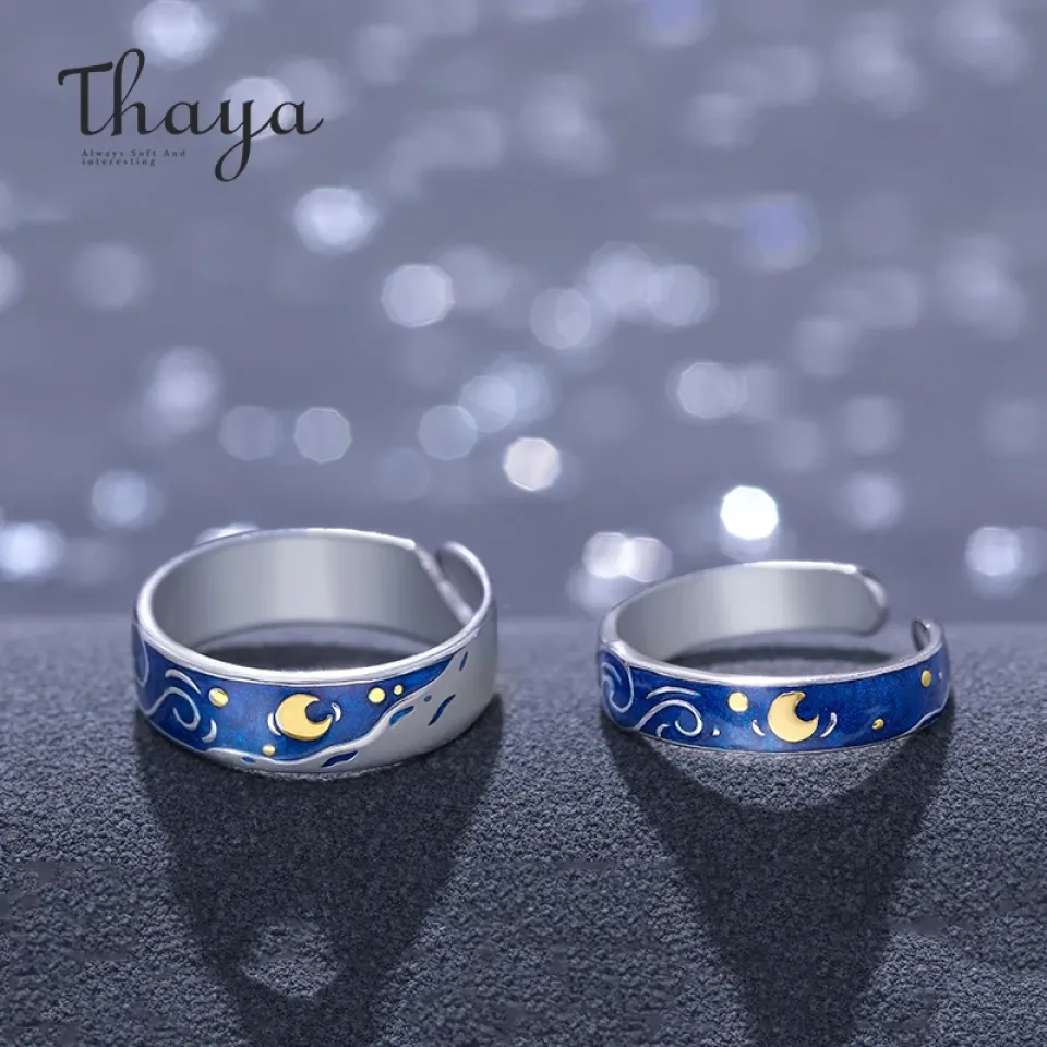 Van Gogh's Enamel Silver Couple Rings Ha4716391b79f47c3b2ac650639a3a856P f8ed92bd