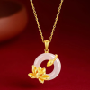 Chalcedony Lotus Pendant Necklace 2da1712f 335b 4736 ad09 b828c2c2fea8972573 fa6f6da5