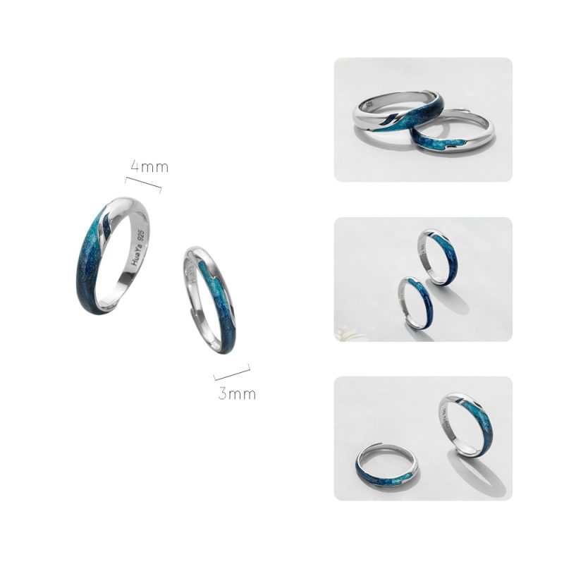 Bright Shining River Rings Thaya Bright Shining River Emerald Rings s925 Silver Circular Soft Blue Romantic Jewelry Ring for Women 3