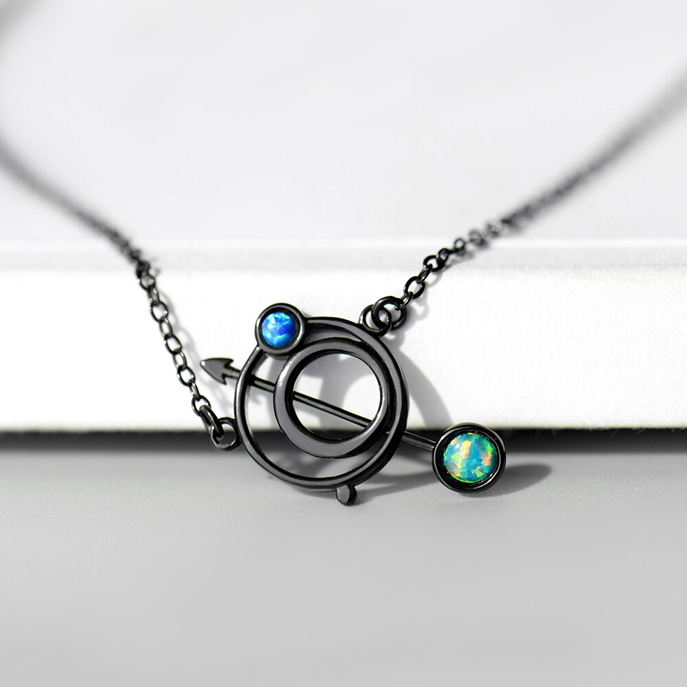 About Thaya Thaya Original Design Astrograph s925 Silver Opal Pendant Necklace Black Clavicle Chain Necklace for Women Gift 4